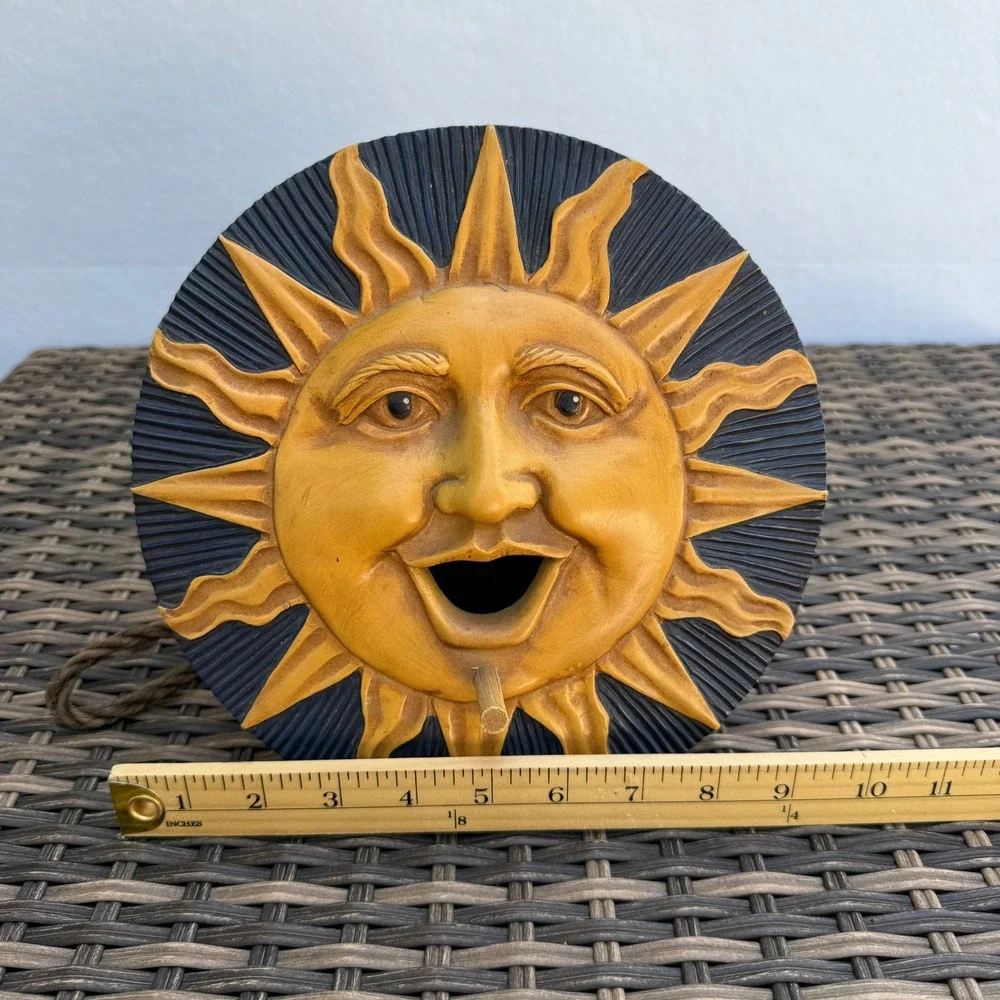Vintage Celestial Sun Face Birdhouse Wood Hanging Philippines Whimsigoth 9